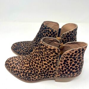 Garnet Hill Leather Booties – Luxe Calf Hair in Cheetah Print